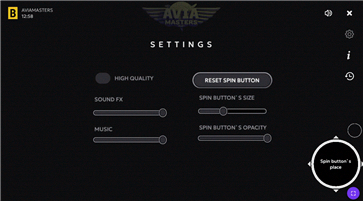 Aviamasters pannello impostazioni